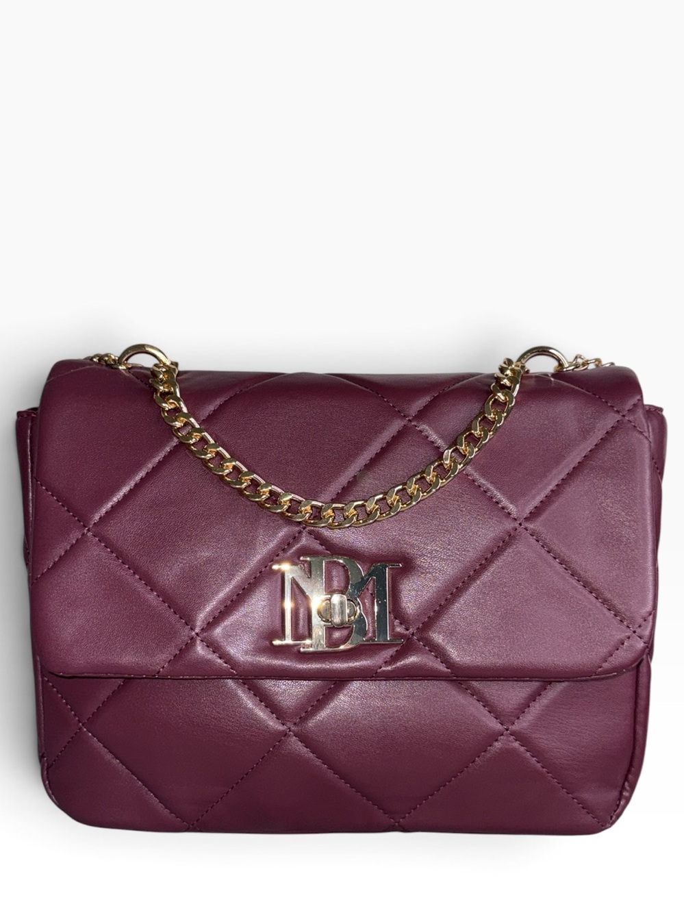 BADGLEY MISCHKA Dark Plum Quilted X-body Flap Bag - NWT